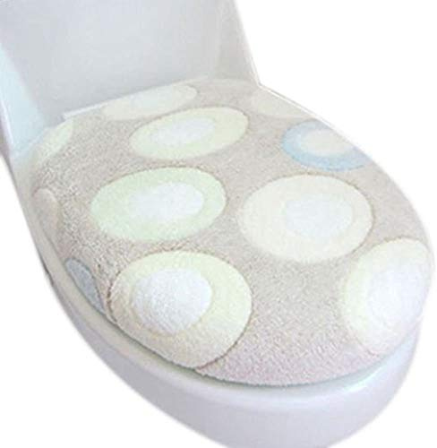 Uministyle Toilet Seat Cover Set Bathroom Toilet Seat Lid Cover Pad Soft Warmer Mat Cover Pad Cushion Washable Cloth Toilet Pads (grey)