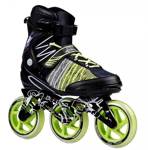Nils Extreme Inliner für Herren und Damen - Inline Skates ABEC9 Kugellager - Erwachsene 110 mm 82 A Rollen - Rollerskates 39 Schwarz und Grün