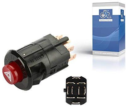 DT Spare Parts Warnblinkschalter ohne Glühlampe 4.90719 12 V 2 W 10 poles Warnblink-Schalter für LKW, Bus