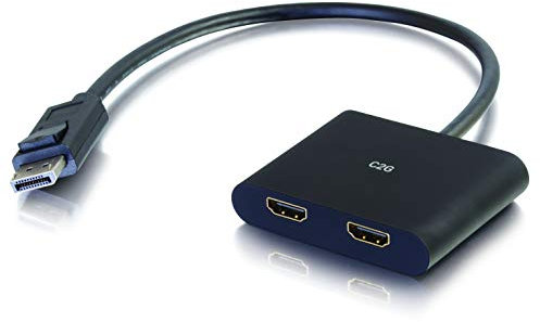 C2G DisplayPort 1.2 a Dual HDMI 4K Dual Monitor MST Hub, DP Multi-Stream Transport (MST) múltiple Monitor Splitter, Negro