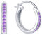 JO WISDOM creolen ohrringe silber 925 damen mit 3A zirkonia Februar Geburtsstein Amethyst Farbe,Schmuck für Frauen