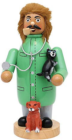 Deko-Geschenke-Shop Räuchermann Tierarzt Katze Hund 20 cm groß farbig Räucherfigur 40775