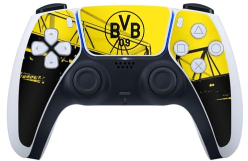 DeinDesign Skin kompatibel mit Sony Playstation 5 Controller PS5 Folie Sticker Borussia Dortmund BVB Fanartikel