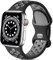 Epova Correa Deporte Compatible con Apple Watch 42mm 44mm 45mm 46mm 49mm, Mujeres Hombres Pulsera de Silicona Transpirable para iWatch SE Series 10 9 8 7 6 5 4 3 2 1, Negro/Gris, Pequeño