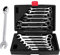 12 Stück Ratschenschlüssel Set 8-19 mm Chrom Vanadium Maulschlüssel Set Ratschenringschlüssel Set mit Aufbewahrungsbox für DIY Garage Auto Reparatur