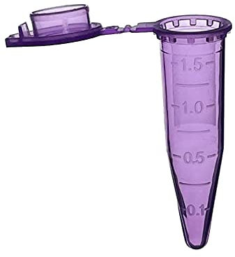 MUHWA Mikrozentrifugenröhrchen aus Polypropylen mit Schnappverschluss, 1,5 ml Mikro-Reagenzgläser, konische Mikroröhrchen, Probenfläschchen für Labor, 500 Stück (violett)