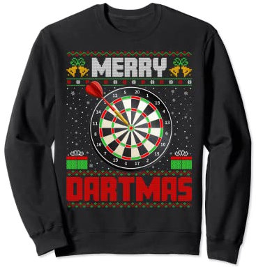 Funny Darts Merry Dartmas Xmas Santa Ugly Darts Weihnachten Sweatshirt