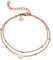 GD GOOD.designs Fußkettchen Herz Roségold für Damen - Wasserfest I Mehrreihige Fußkette - Verstellbar I Filigraner Edelstahl Fußschmuck mit 18K Vergoldung