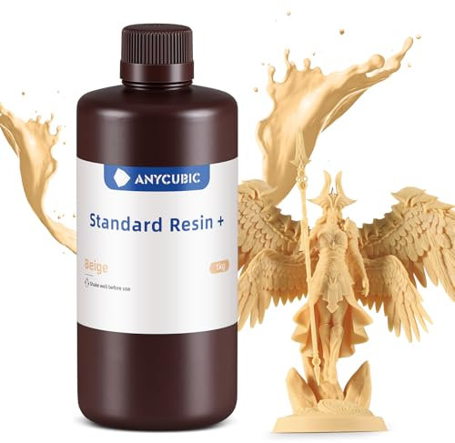 ANYCUBIC Standard Resin Plus 1000g, 3D Drucker Resin, 405nm LCD SLA Rapid UV Aushärtung Resin, Hochpräzises und schnelles Photopolymer Harz für LCD/DLP/SLA 3D Druck, Beige