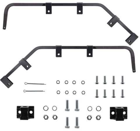 CHDT66 Appendini paraspruzzi per semi camion, lunghezza: 71,1 cm, angolato verso il basso, 1,6 cm, barra quadrata in acciaio – 1 paio di ganci per parafango semi-camion, nero, con tutti gli accessori