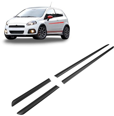 CHROMEMASTER | Modanature Laterali | Compatibile con Fiat Grande Punto 3 Porte Hatchback 2005-2011 | Plastica Le Modanature Laterali Proteggono la Vernice Della Portiera Dell'auto da Graffi e Danni