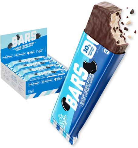 So Shape, Barres saveur Cookie Cream, 10g de protéines & moins de 100kcal par barre, 16 Barres de 30g