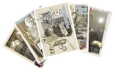 ABYSTYLE - Harry Potter Postkarten-Set: 5 verschiedene Designs, Vintage, mehrfarbig, 14,8 x 10,5 cm, für verschiedene Anlässe