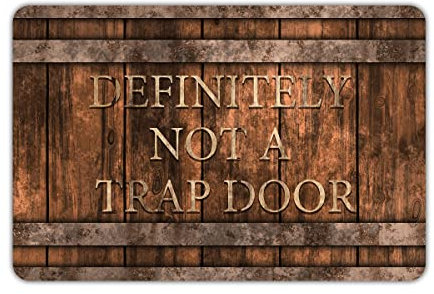 Ytanie Welcome Mats for Front Door Outdoor Entry Definitely Not A Trap Door Doormat Non Slip Rubber Mat for Home Indoor Farmhouse Funny Kitchen Rugs Patio Full Brown