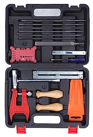 Herramienta de Afilado de Cadena de Motosierra, Versátil, 16 Piezas de Calidad, Estuche Rígido, Herramienta Completa de Pulido de Cadena de Motosierra, Resistente para Afilar Sus Varillas Herramient