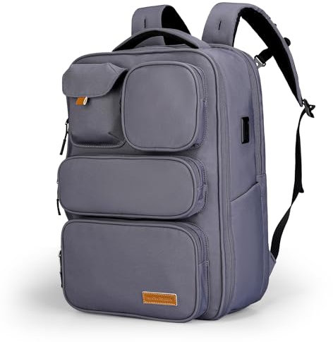 MARK RYDEN Business Rucksack Herren, 20L Groß für 17,3 Zoll Laptop, Handgepäck Rucksack, Wasserdicht, Laptop Rucksack Herren, Reiserucksack, Flugzeug Travel Rucksack für Damen Herren, Grau