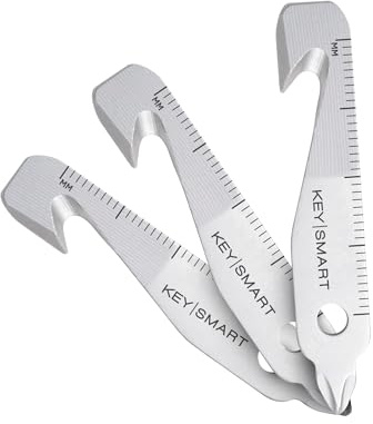 KeySmart MultiTool - 5-in-1 Mehrzweck-Schlüsselanhängerwerkzeug mit Kastenschneider, Lineal, Hebelstange, Kreuzschlitz- und Flachkopfschraubendreher - EDC Gear Mini Multitool (3er Pack)