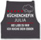 Schürze - Kochschürze Damen Frauen - Küchenchefin mit Name | Sei lieb zu mir ich koche dein Essen | Chefköchin - 85x69 - Anthrazit - schürzen kochen kochschuerze koch kochschürzen für köchin