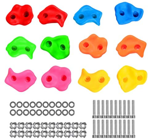 l'escalade sur paroi rocheuse maintient Les à l'intérieur, Mur d'escalade pour,Kits de poignées murales d'escalade colorées à Faire soi-même - Accessoires d'aire de Jeux pour Grimper aux