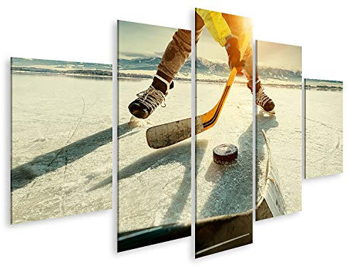 islandburner Prime Bild auf Leinwand Eishockey Spiel Eishockeyschläger Bilder Wandbilder Poster