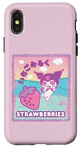 Sanrio Hülle für iPhone X/XS Kuromi Erdbeermilch
