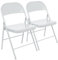 Harbour Housewares White Metal Folding Chairs with Rubber Bumper Feet - Pack of 2 -Matte Lightweight Foldable Desk Chair Metal Garden Seats for Indoor, Outdoor Activities, Guests, Conferences