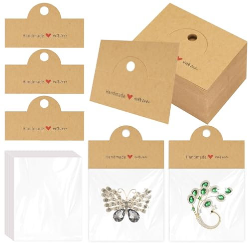 FAURAPMNG Schmuckbeutel, 200 Stück, Schmuck-Display-Taschen, Verpackung für kleine Unternehmen, für Armbänder, Schlüsselanhänger, Auto-Untersetzer, Ohrring-Schmuck-Display, transparente Tasche