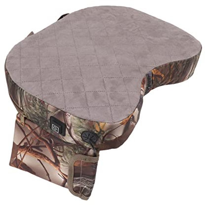 Qukaim Tragbare Heizung Sitzkissen Tragbare Heizung Sitzkissen, Camouflage USB Beheiztes Stadionpolster, 3 Gänge, Verdickt, für Camping, Jagd, Angeln, Blatt