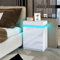 Bedside Table 3 Drawers Modern Bedside Storage Cabinet with LED Lights, High Gloss Nightstand for Bedroom Living Room 67 x 45 x 35 cm (White)