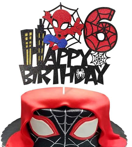 Ctxtqtdt Tortendeko 6.Junge, Cake Topper 6. Geburtstag, Kuchen Deko Set, Happy Birthday Topper für Kinder Geburtstag Party Supplies (6)