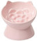 LE SERVETA Macarons Series Ceramic Slow Feeder Cat Bowl, Raised Puzzle Feeder, Anti Vomiting Cat Slow Feeder, Elevated Food Bowl, Whisker Friendly Cat Bowl with Cute Ear Design (Pink)