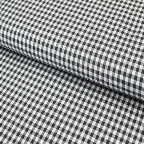 Baumwollstoff kariert/Popeline 0,5 cm weiß/dunkelgrün Karomuster - Popelinestoff ab 25 cm Länge