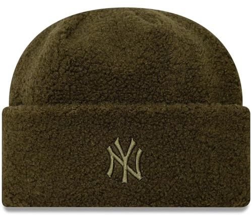 New Era Damen Winter Mütze - Borg Sherpa NY Yankees Oliv