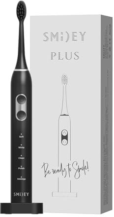SMILEY Plus Schallzahnbürste | Ultraschall Elektrische Zahnbürsten & Zubehör | Schallzahnbürsten Toothbrush Elektrische Reisezahnbürste | Set mit Ladegerät & Tipp