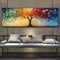 XBTYKPB Großes Gemälde „Baum des Lebens“, modernes geometrisches Muster, Frühling, Sommer, Jahreszeiten, Landschaft, Leinwandbild, Wandkunst, Drucke, Poster, 50 x 150 cm, Rahmen