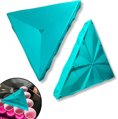 Fill-It-Fast Bierpong Befüller | Cup Filler für 10 Beer-Pong Becher gleichzeitig | Stabil, robust für Spülmaschine (türkis-e) | Bierpong Becher einfach befüllen