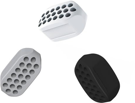 Bralucy Face Chewing Trainer Silicone 6pcs Neck Muscle Line Training Chewing Tools Unisex Jaw Exerciser Jawline Muscle Trainer with Storage Box (3 Colors)