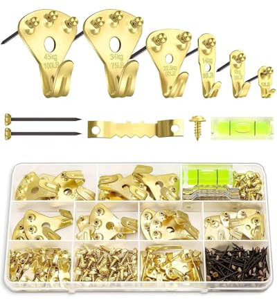 TPZORJX 1 pièce crochet pour tableau, crochet pour tableau robuste avec clous en laiton noir, 5 tailles, 10-100lbs, pour cadres, miroirs, peintures et décorations