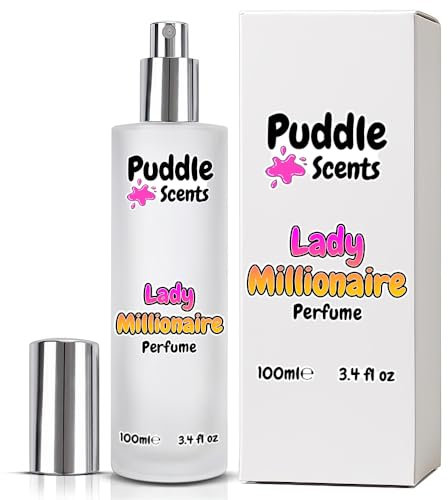 Perfume & Aftershave Sprays - 100ml Parfum in Frosted Glass Bottles - 34 Scents - Branded Gift Box - Vegan Friendly - Puddle of Wax - Made in the UK (Lady Millionaire)