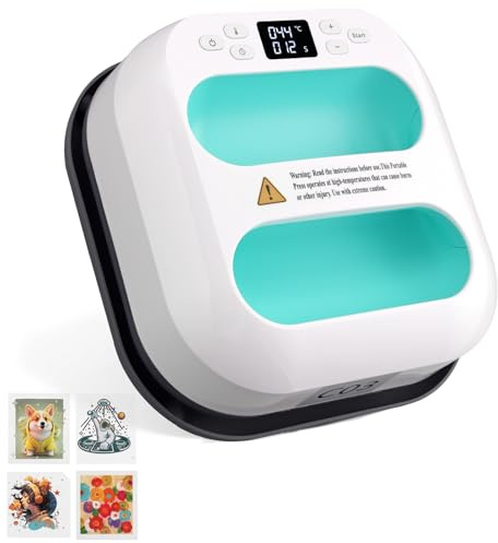 eSynic Heat Press Machine for T Shirts 9''×9'',Portable Heat Press Machine Fast Up to 400℉,Precise Temperature Control T Shirt Printing Machine Heat Transfer Machine for Clothes Bags Hat