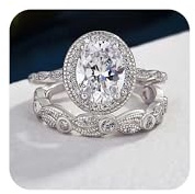 Klassische 3.5ct Halo Oval Cut Ehering -Ring -Sets für Frauen ihre 925 Sterling Silber Brautringe Set Kubic Zirkonia Engagement Versprechen halb Eternity Band Stapelbare Schmuckgeschenke (Größe 6