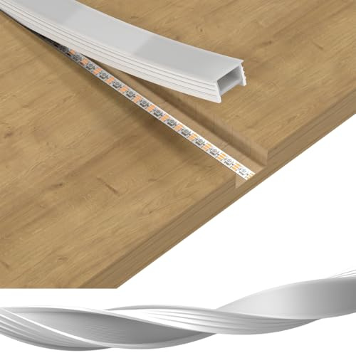 BTF-LIGHTING T1010 3M LED Neon Silikon Profil flexibles Material | Milchig weiß DIY-Abdeckung für makellose LED Leisten mit einer Breite von ≤6 mm Neon Lichterkette(NICHT inhält LED Streifen)