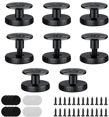 LNSYSNS 8 Pièces Pied de Meuble Reglable, 27-40 mm Pied Reglable, Noirs Pieds Meuble Cuisine, avec Patins Antidérapants, pour Armoires, Tables et Appareils Électroménagers