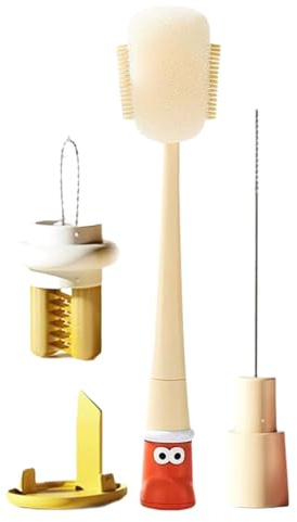 Yiohejy Brosse pour bouteille d'eau | Brosse de nettoyage flexible multifonctionnelle – Brosse de nettoyage pour bouteille de bouteille | pour parents adultes avec couvercle à paille, carafe à vin