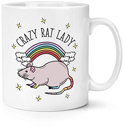 Gift Base Arcobaleno Crazy Rat Lady 10oz Tazza