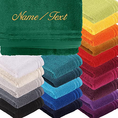 Calypso 550g/m² Gästetuch | Vossen Handtuch | Duschtuch | Badetuch | Saunatuch | Bestickt mit Name oder Text Wunschstickerei (White (Farbton: Weiß), Handtuch 50 x 100 cm)