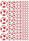 100 Aufkleber, Fußball, Sticker, 15-50 mm, weiß/rot, aus PVC, Folie, bedruckt, selbstklebend, EM, WM, Bundesliga