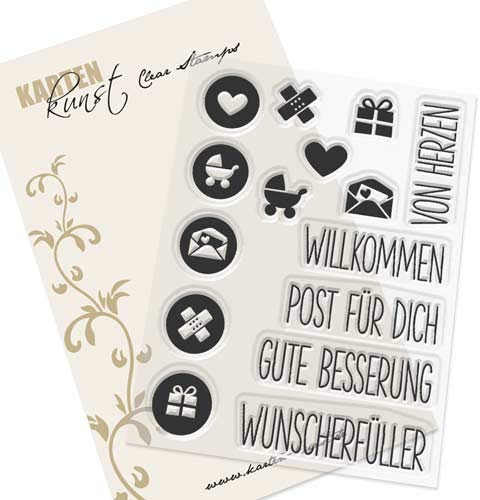 Karten-Kunst Clear Stamps KK-0087 Stempel Text-Stempel Symbolisch gemeint Silikonstempel