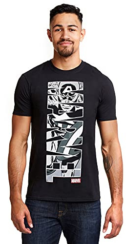 Marvel Men's Captain America Vertical T - Shirt (Pack of 1)