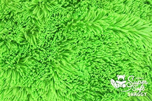 Microfaser Zottelplüsch/Plüschstoff SHAGGY als Meterware in verschiedenen Farben - 20mm bzw. 30mm Florlänge, EN71-3 & EN 71-9 zertifiziert – 0,5m (hellgrün)
